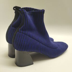 Zara Trafaluc Electric Blue & Black Sock Boots with Obtuse Heel